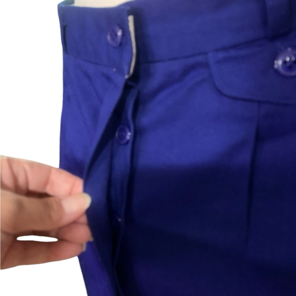 ❤️Vintage blue button down pencil skirt size 14 with pockets - Picture 3 of 7